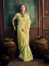 Pista Green Handloom Jamdani Slub Cotton Saree