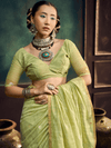 Pista Green Handloom Jamdani Slub Cotton Saree