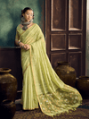 Pista Green Handloom Jamdani Slub Cotton Saree