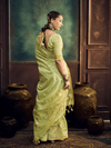 Pista Green Handloom Jamdani Slub Cotton Saree