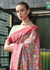 Pista Green Multicolor Kashmiri Jamawar Woven Saree