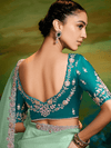 Pista Green Tissue Silk Designer Saree with Embroidery