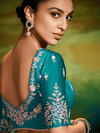 Pista Green Tissue Silk Designer Saree with Embroidery