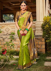 Pista Green Woven Kanjivaram Silk Saree