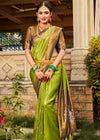 Pista Green Woven Kanjivaram Silk Saree