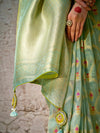 Pista Green Zari Woven Banarasi Silk Saree