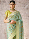 Pista Green Zari Woven Banarasi Silk Saree