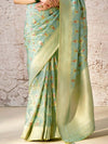 Pista Green Zari Woven Banarasi Silk Saree