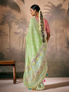 Pista Green Zari Woven Paithani Banarasi Silk Saree