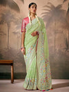 Pista Green Zari Woven Paithani Banarasi Silk Saree