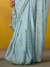 Powder Blue Georgette Saree