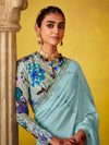 Powder Blue Georgette Saree