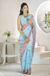 Powder Blue Linen Cotton Saree