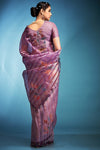 Premium Purple Printed Tissue Silk Saree