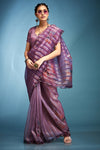 Premium Purple Printed Tissue Silk Saree