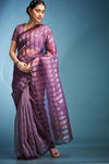 Premium Purple Printed Tissue Silk Saree