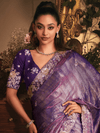Premium Purple Tissue Silk Saree