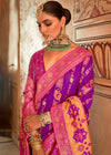 Princess Purple and Pink Woven Banarasi Saree