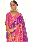 Princess Purple and Pink Woven Banarasi Saree