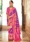 Princess Purple and Pink Woven Banarasi Saree