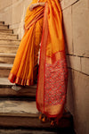 Princeton Orange Festive Wear Banarasi Handloom Silk Saree