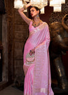 Puce Pink Banarasi Woven Satin Silk Saree