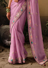 Puce Pink Fancy Dola Silk Designer Saree