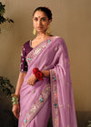 Puce Pink Fancy Dola Silk Designer Saree