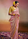 Puce Pink Woven Soft Silk Banarasi Saree With Designer Blouse