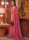 Punch Pink Dual Tone Woven Kanjivaram Silk Saree