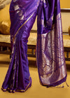 Purple Banarasi Satin Silk Saree