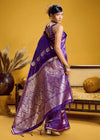 Purple Banarasi Satin Silk Saree