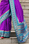 Purple Banarasi Soft Silk Saree