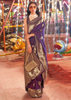 Purple Banarasi Soft Silk Saree