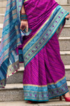 Purple Banarasi Soft Silk Saree