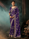 Purple Organza Silk Saree