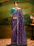 Purple Tissue Silk Designer Saree with Embroidery Work