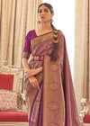 Purple Zari Woven Kanjivaram Saree