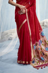 Scarlet Red Paithani Cotton Silk Saree
