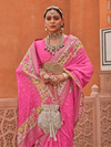 Rani Pink Banarasi Dola Silk Saree