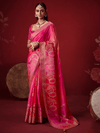 Rani Pink Banarasi Dola Silk Saree