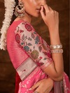 Rani Pink Banarasi Organza Silk Saree