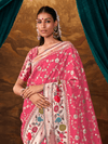 Rani Pink Banarasi Organza Silk Saree