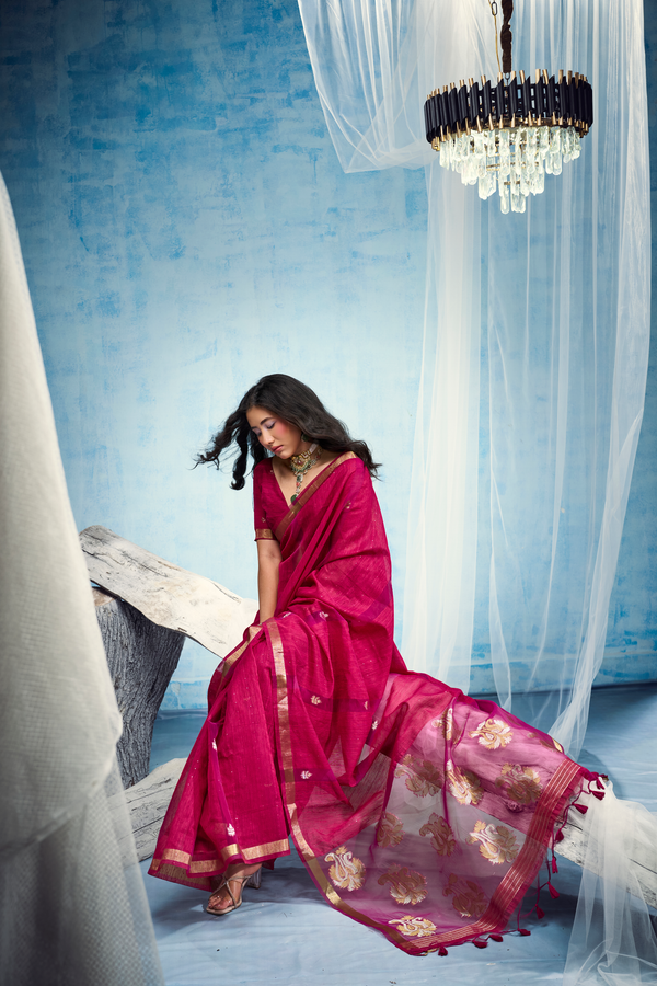 Rani Pink Banarasi Silk Saree