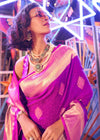 Rani Pink Banarasi Soft Silk Saree