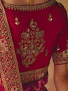Rani Pink Bandhani Banarasi Georgette Saree, back view