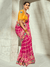 Rani Pink Bandhani Banarasi Georgette Saree With Contrast Blouse