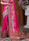 Rani Pink Designer Silk Saree