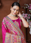 Rani Pink Designer Silk Saree