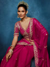 Rani Pink Designer Silk Saree with Heavy Embroidered Blouse